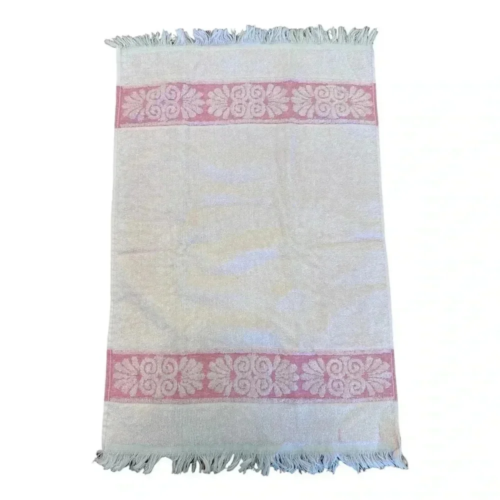 Cannon 1950s-1960s Monticello Pink Bath Towels Set of 6 Vintage Bath Linens